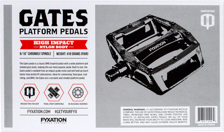 Fyxation Gates Composite Plastic Assorted Bulk 6 Pairs Flat/Platform 9/16"