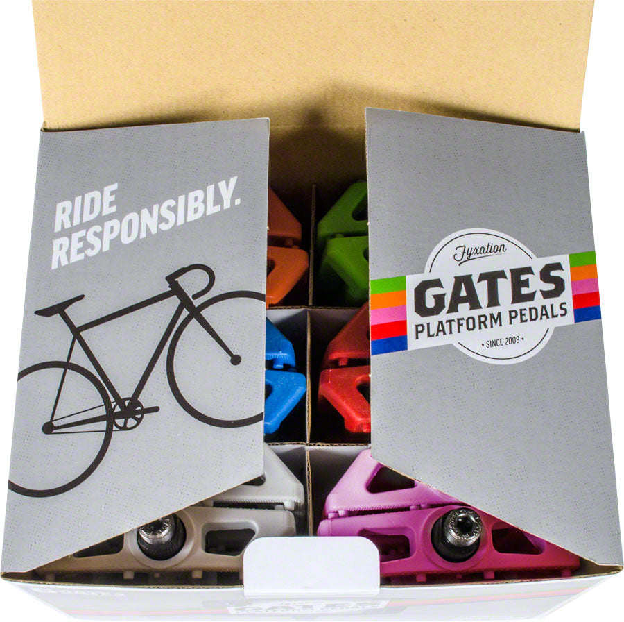 Fyxation Gates Composite Plastic Assorted Bulk 6 Pairs Flat/Platform 9/16"
