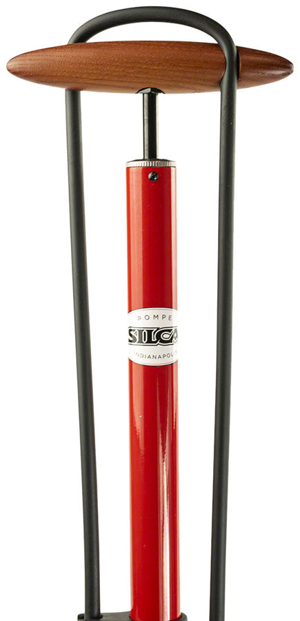 Red Cycling Shock Pump Silca Pista Plus Floor Pump Steel Body