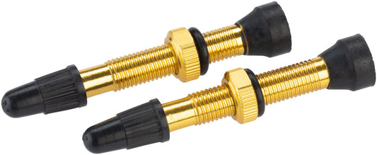 WHISKY No.9 Alloy Tubeless Valves - Pair, 40mm, Golden