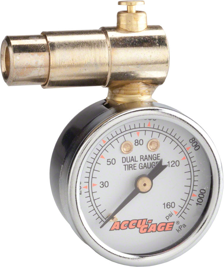 Meiser Schrader-Valve Dial Gauge with Pressure Relief: 160psi