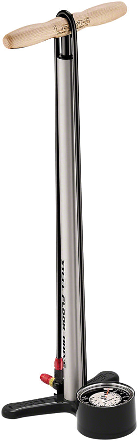 Lezyne Steel Floor Drive Floot Pump with 3.5" Gauge, ABS Pro Head, Silver