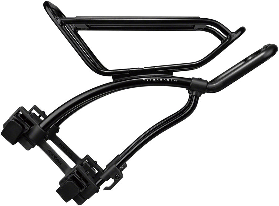 Topeak TetraRack R2 Rear Rack for Gravel/Road- Seatstay Strap Mount, QuickTrack Compatible, Black