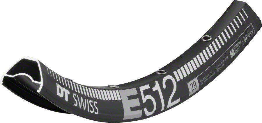 DT Swiss DT Swiss E 512 29 in Bicycle Rim Black 32H Disc Brake