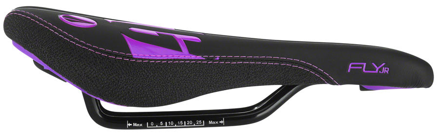 SDG Fly Jr - Neon Mountain Steel Rail Saddle Purple/Black