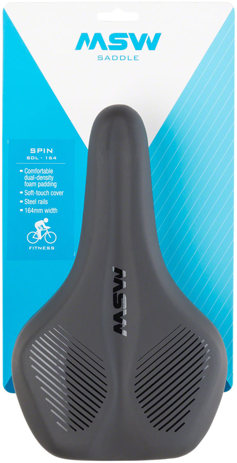 MSW SDL-164 Spin Fitness - Comfort Steel Rail Saddle Black/Orange