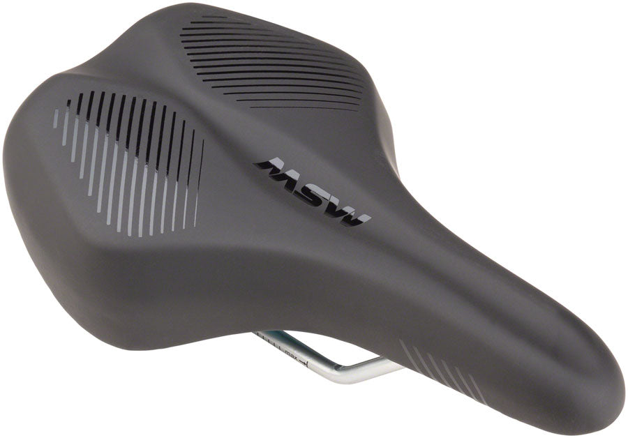 MSW SDL-164 Spin Fitness - Comfort Steel Rail Saddle Black/Orange