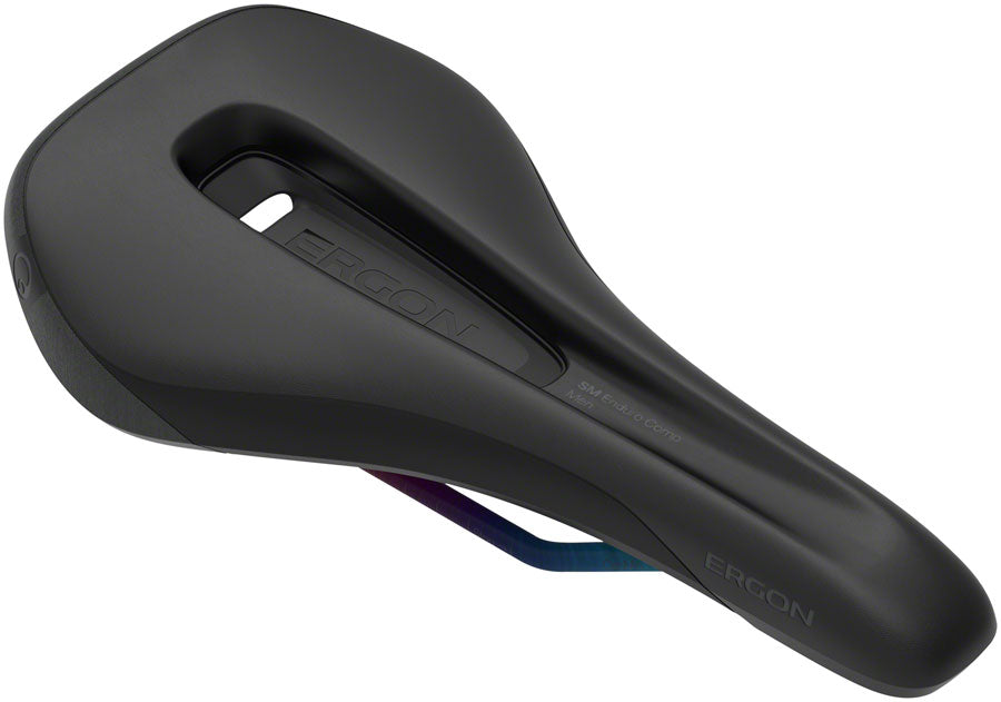 Ergon SM Enduro Comp - Stealth Oilslick Mens Small Medium CrMo Rail Saddle Black
