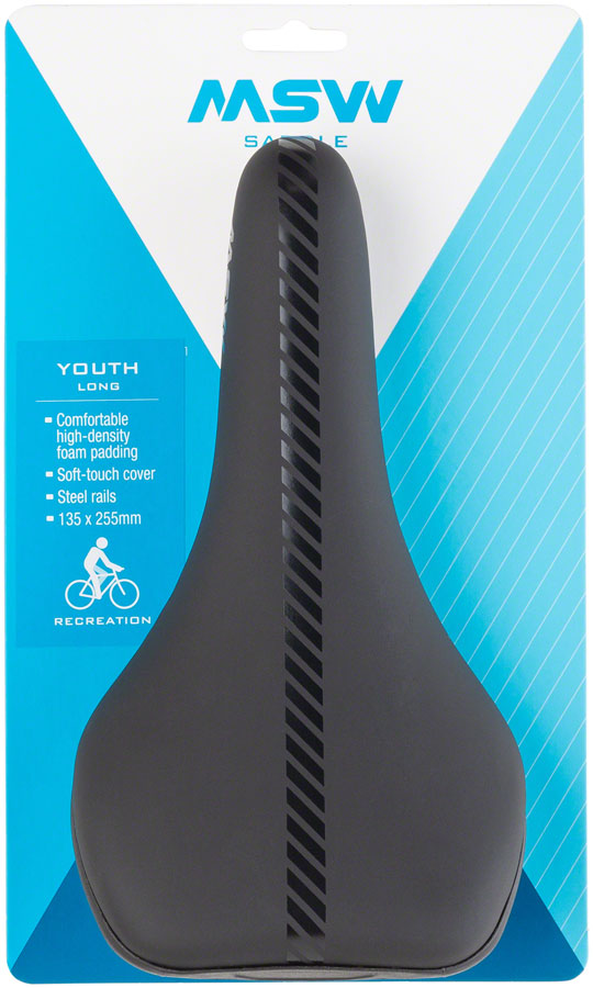 MSW Youth Long - Comfort Steel Rail Saddle Black