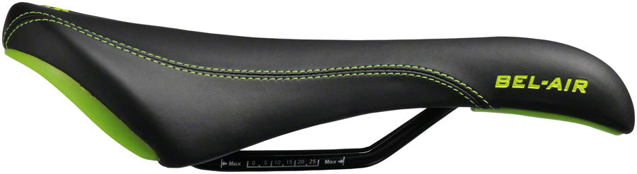 SDG Bel-Air RL - Comfort CrMo Rail Saddle Black/Green/Orange