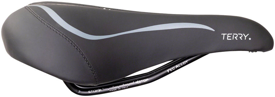 Terry Liberator X - Women's Italia Comfort 163mm CrMo Rail Saddle Black/Gray