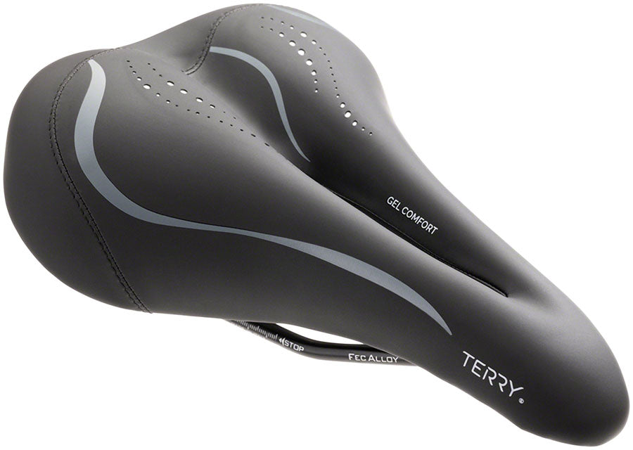 Terry Liberator X - Women's Italia Comfort 163mm CrMo Rail Saddle Black/Gray