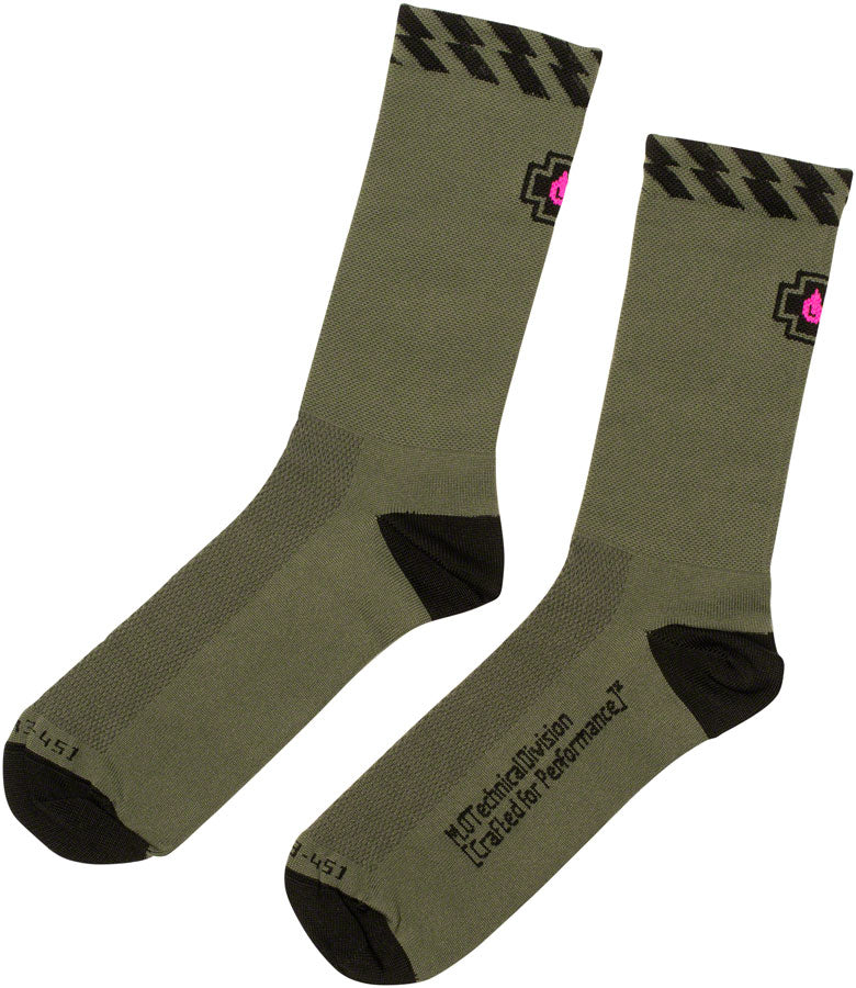 Muc-Off Tech Rider Socks - Green, US 5-6