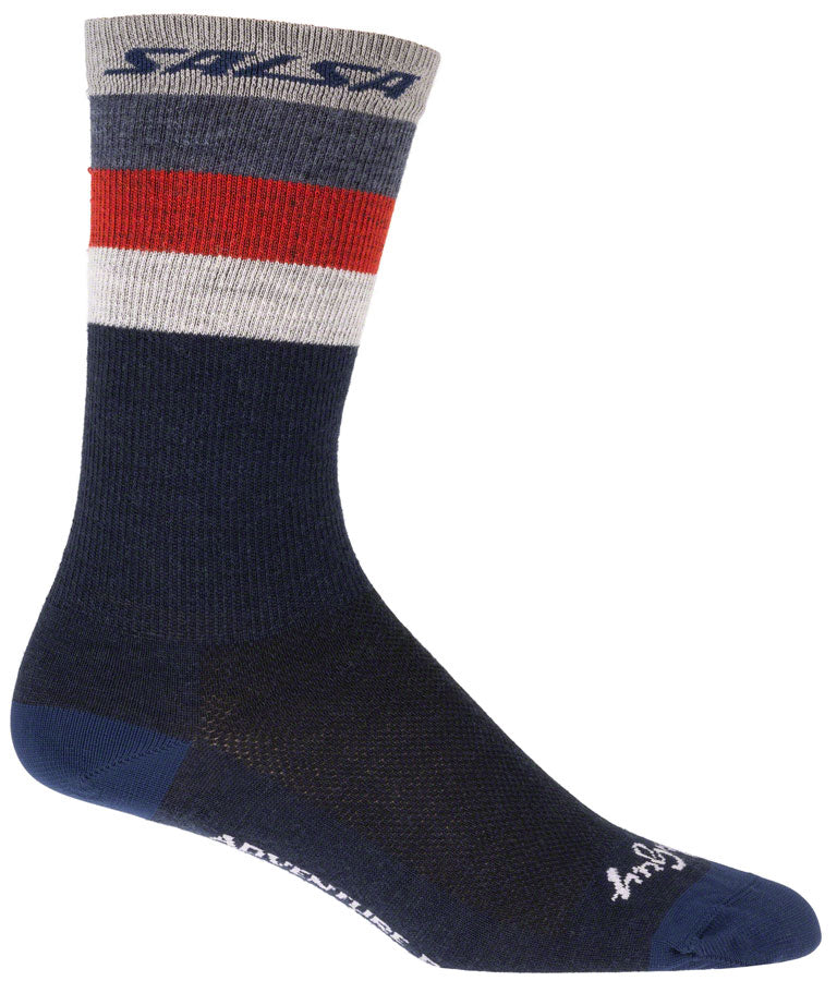 Salsa Arctica Wool Socks - Denim, w/Stripes, Large/X-Large