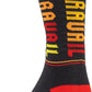 Teravail Scroll Wool Sock - Black/Red/Orange/Yellow, Small/Medium
