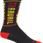 Teravail Scroll Wool Sock - Black/Red/Orange/Yellow, Small/Medium