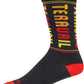 Teravail Scroll Wool Sock - Black/Red/Orange/Yellow, Small/Medium