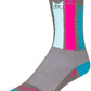 SockGuy Crew Felines Socks - 6 inch, Gray/Pink/Teal, Small/Medium
