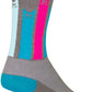 SockGuy Crew Felines Socks - 6 inch, Gray/Pink/Teal, Small/Medium