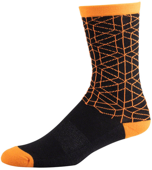 45NRTH Lumi Midweight Wool Sock - 7", Orange, Small