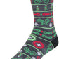 SockGuy Wool Ride Merry Crew Socks - 6 inch, Gray/Red/Green, Large/X-Large