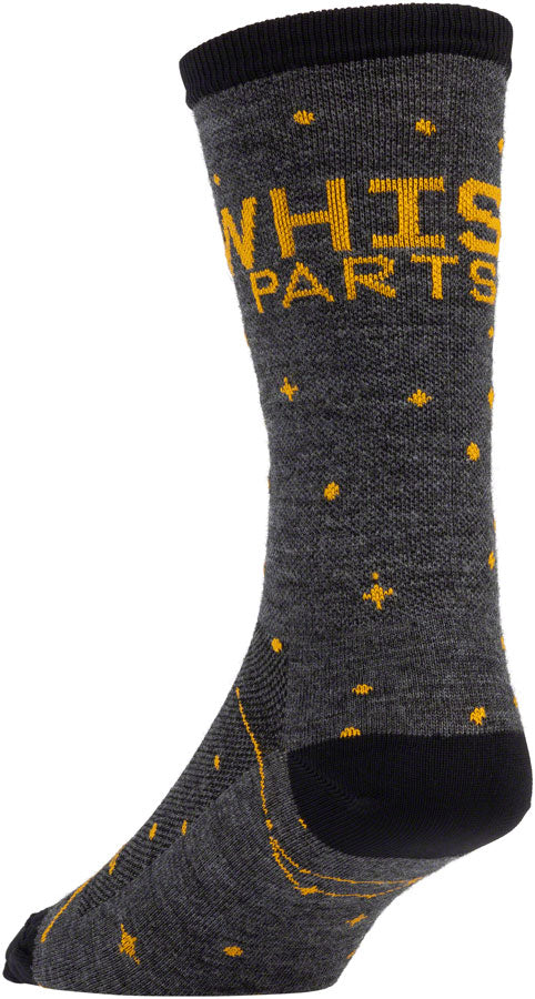 Whisky Stargazer Wool Sock - Charcoal, Yellow, Large/X-Large