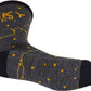 Whisky Stargazer Wool Sock - Charcoal, Yellow, Small/Medium