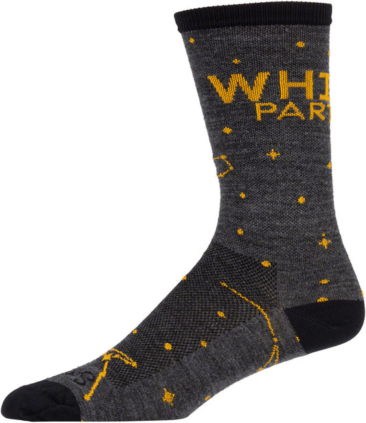 Whisky Stargazer Wool Sock - Charcoal, Yellow, Small/Medium