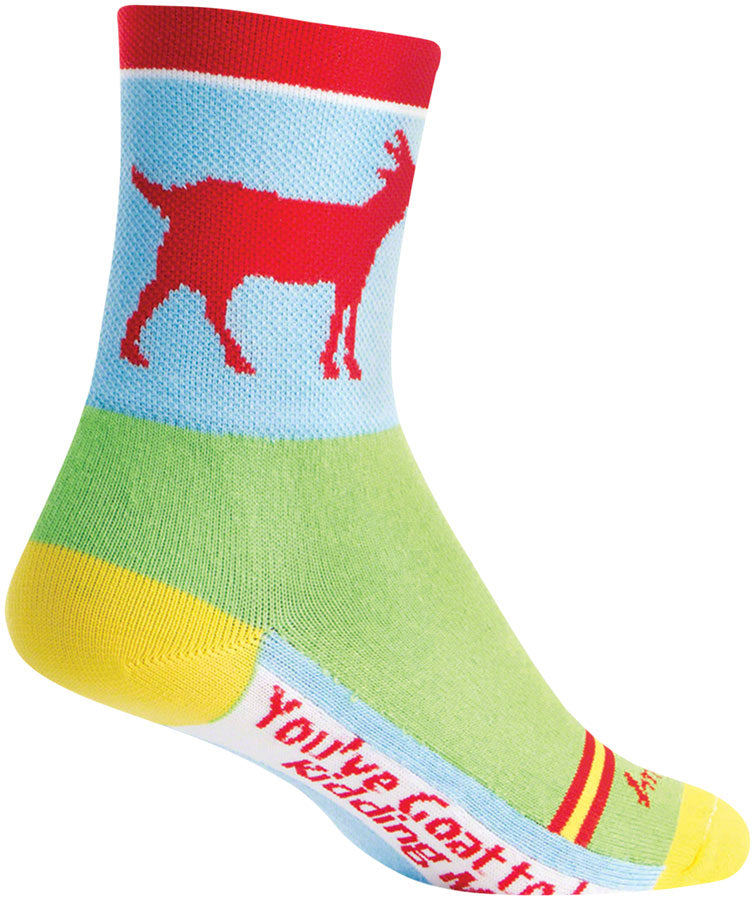 SockGuy Classic Goat Socks - 4 inch, Red/Blue/Green, Small/Medium