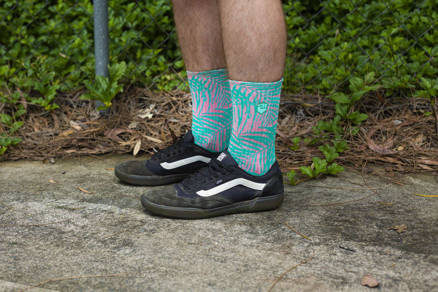 Fist Handwear The Palm Crew Sock - Green/Pink, Large