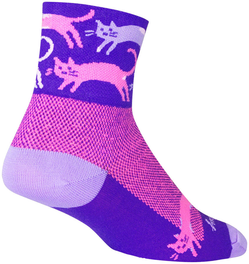 SockGuy Classic Pounce Socks - 3 inch, Purple, Small/Medium