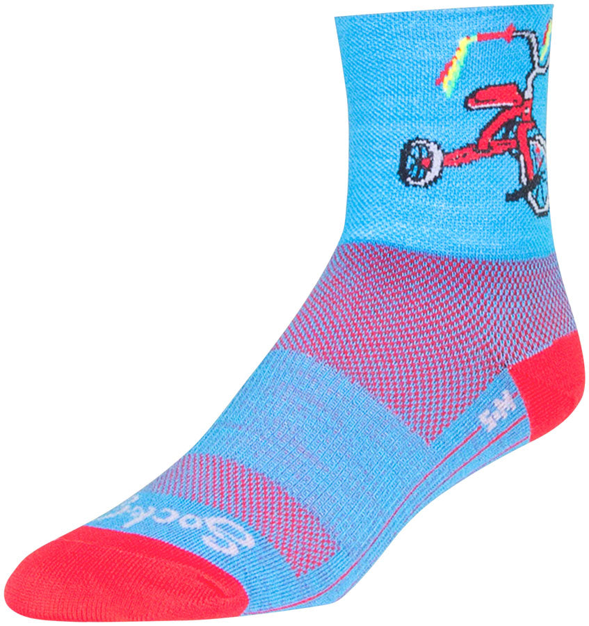 SockGuy Classic Trike Socks - 4 inch, Blue/Red, Small/Medium