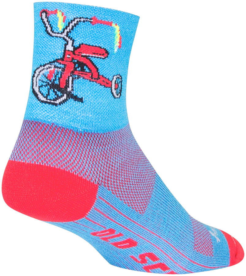 SockGuy Classic Trike Socks - 4 inch, Blue/Red, Large/X-Large