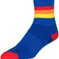 SockGuy Classic Vintage Socks - 4 inch, Blue/Red/Orange/Yellow, Small/Medium