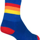 SockGuy Classic Vintage Socks - 4 inch, Blue/Red/Orange/Yellow, Large/X-Large