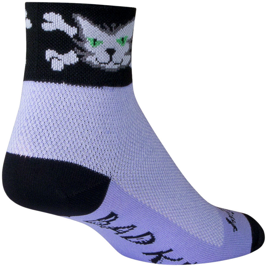 SockGuy Classic Bad Kitty Socks - 2 inch, Purple, Women's, Small/Medium