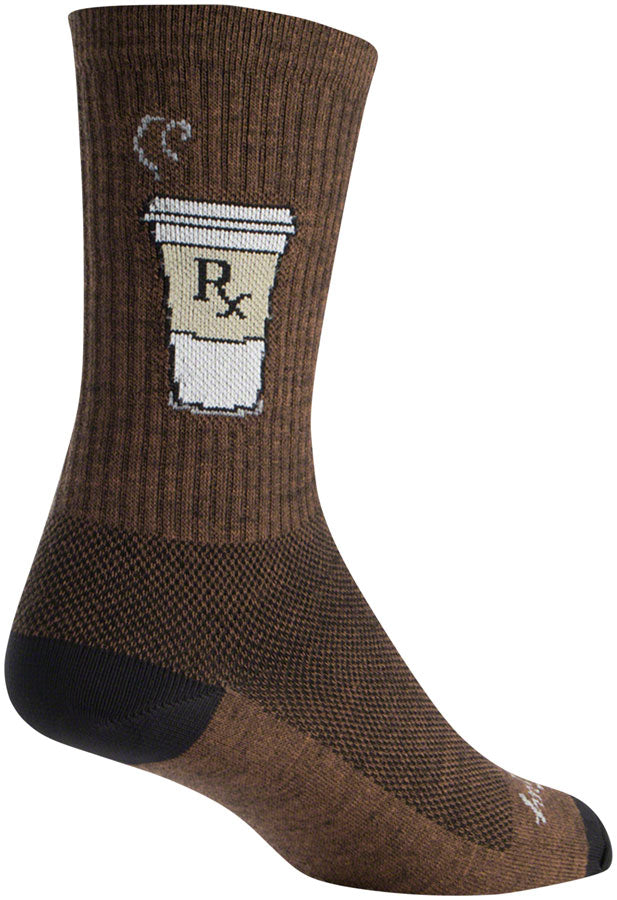 SockGuy Wool Addict Socks - 6inch, Brown, Small/Medium