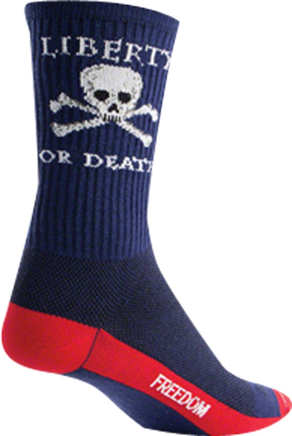 SockGuy Crew Liberty or Death Socks - 6 inch, Blue, Small/Medium