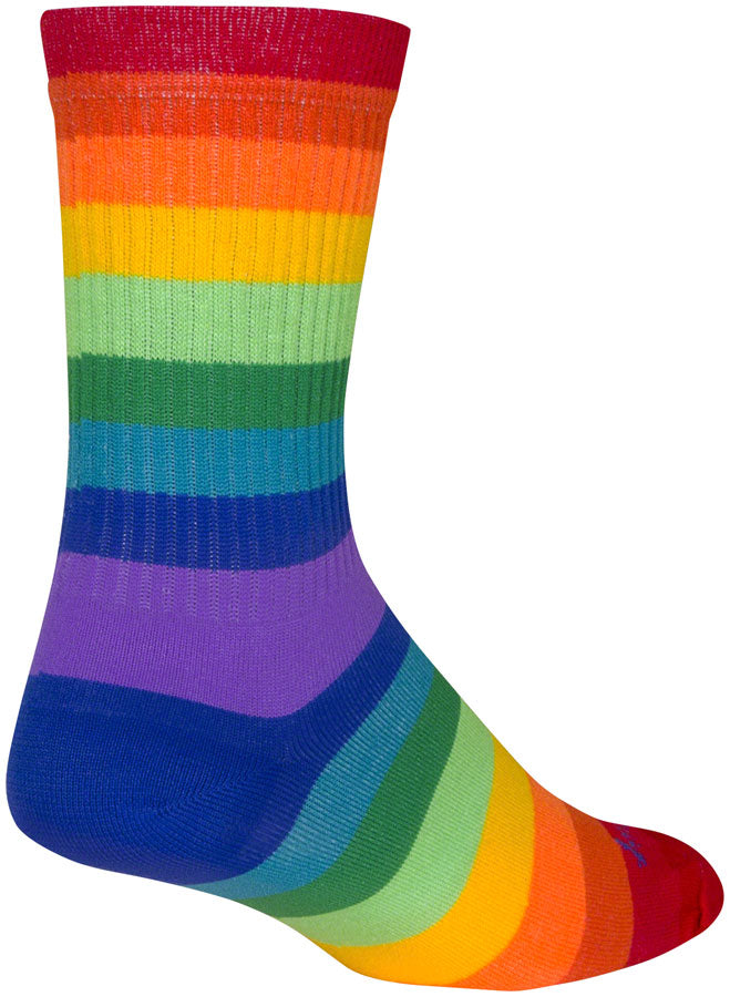 SockGuy Crew Fabulous Socks - 6 inch, Rainbow, Large/X-Large