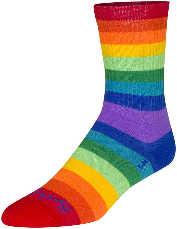 SockGuy Crew Fabulous Socks - 6 inch, Rainbow, Small/Medium