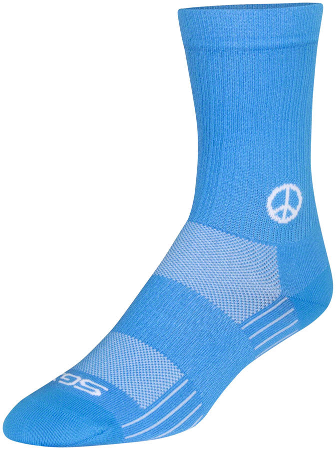 SockGuy SGX Peace Now Socks - 6 inch, Blue, Small/Medium