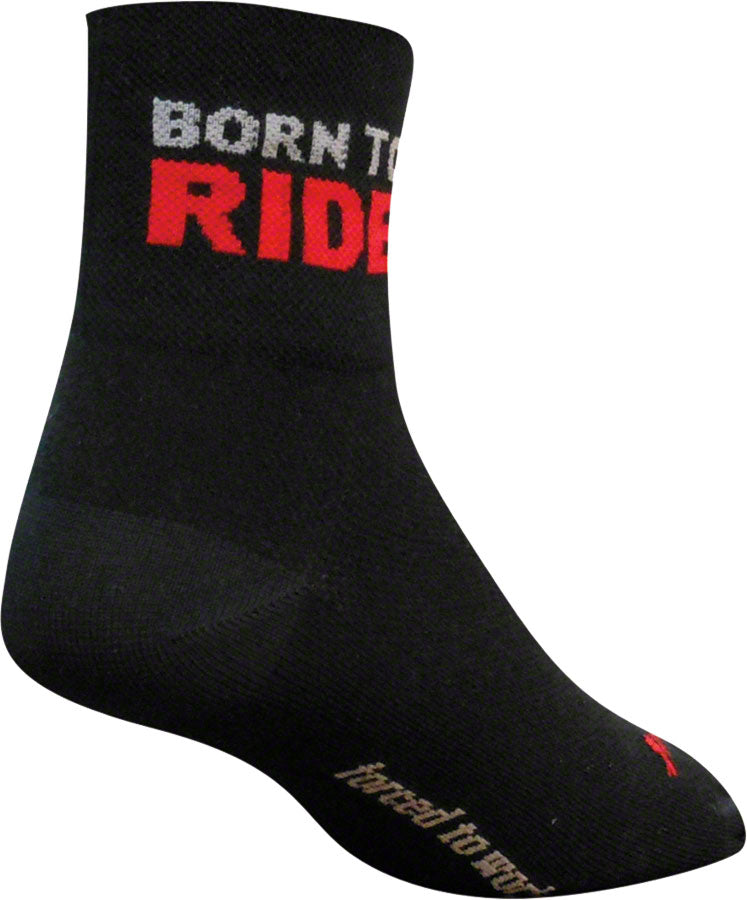 SockGuy Classic Born to Ride Socks - 4 inch, Black, Small/Medium
