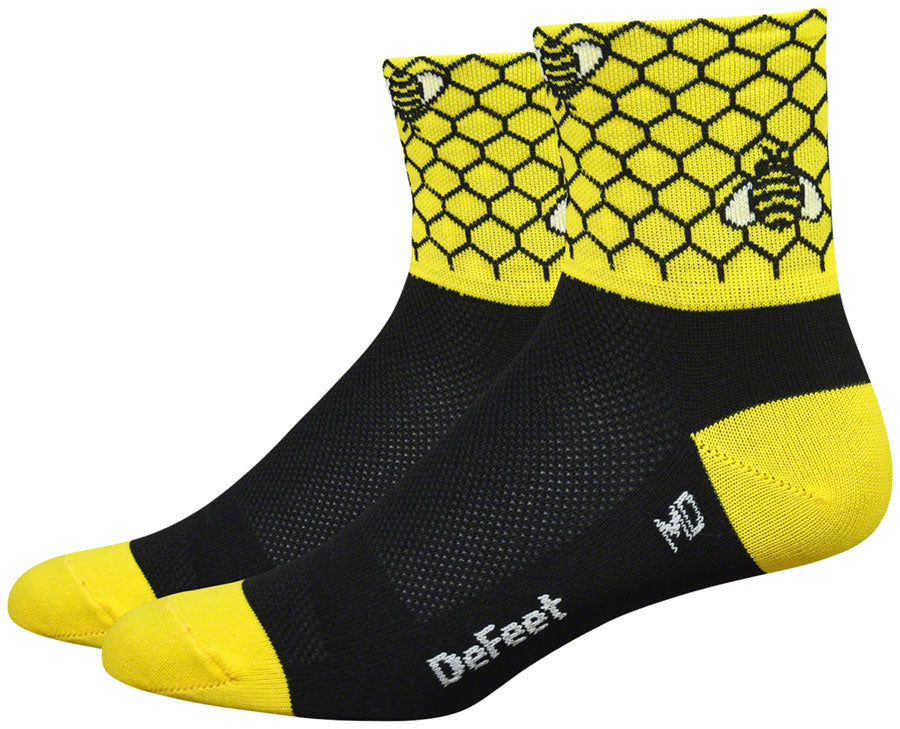 DeFeet Aireator Bee Aware Socks - 3 inch, Yellow/Black, X-Large