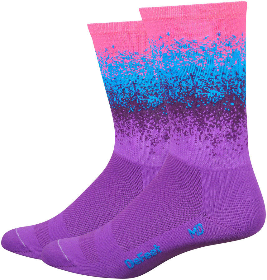 DeFeet Aireator Barnstormer Ombre Socks - 6 inch, Wildberry/Dawson/Process Blue/Hi-Vis Pink, Small