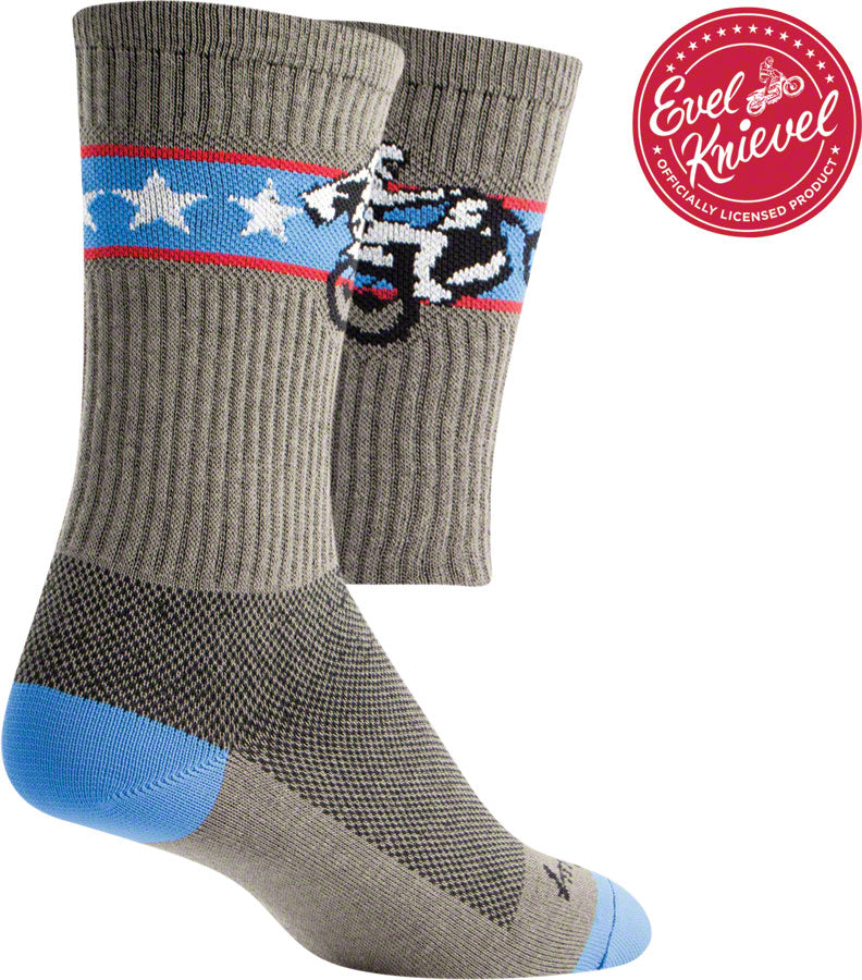 SockGuy Crew Wheelie Socks - 6 inch, Gray, Large/X-Large