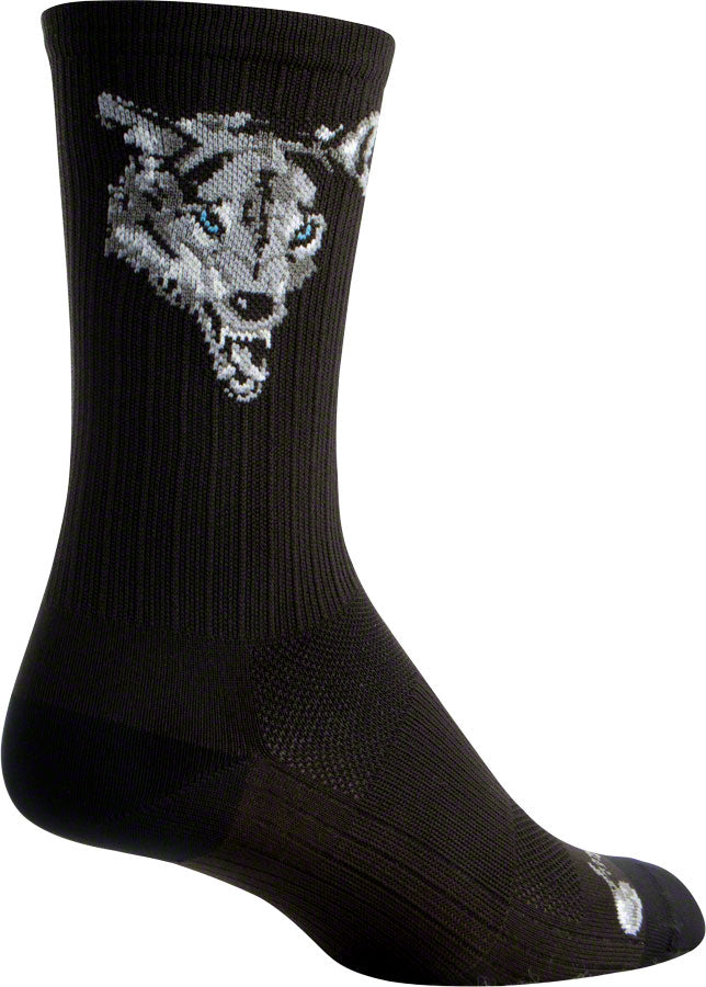 SockGuy SGX Wolf Socks - 6 inch, Black, Small/Medium