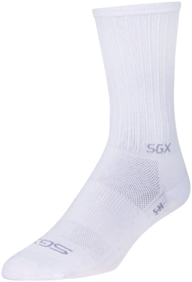 SockGuy SGX White Socks - 6 inch, White, Small/Medium