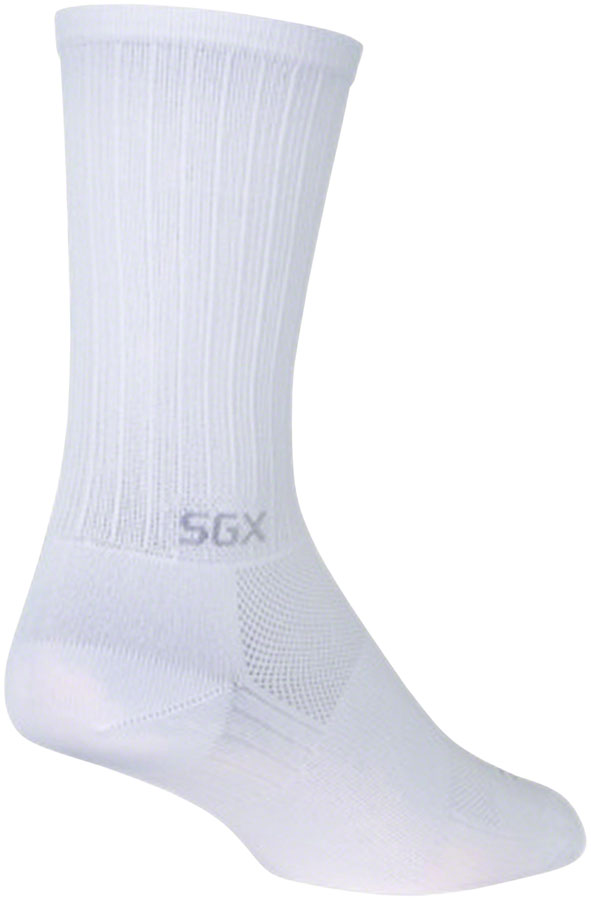 SockGuy SGX White Socks - 6 inch, White, Small/Medium