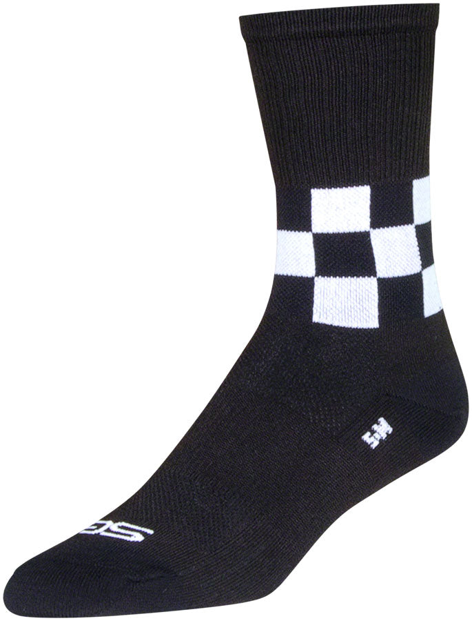 SockGuy SGX Speedway Socks - 6 inch, Black/White, Large/X-Large