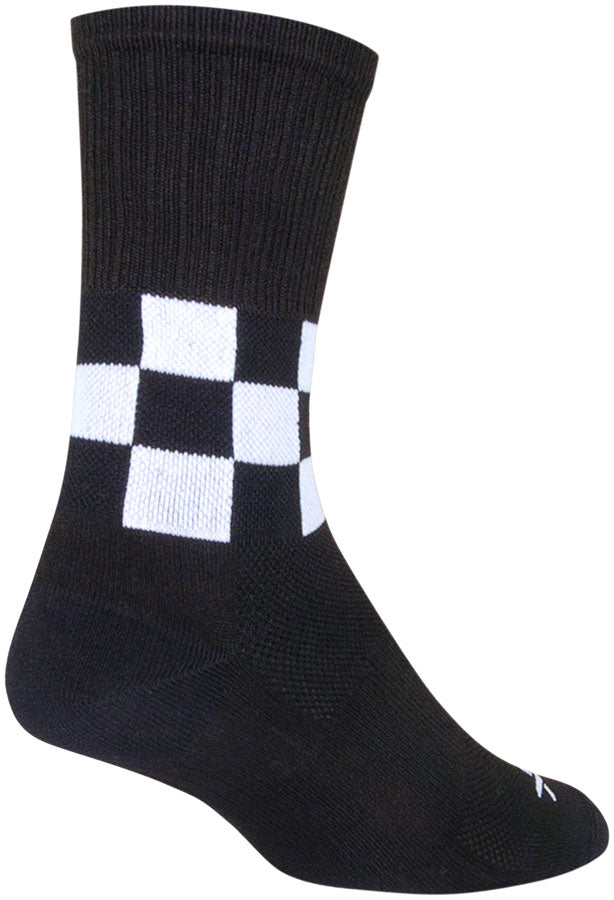 SockGuy SGX Speedway Socks - 6 inch, Black/White, Large/X-Large